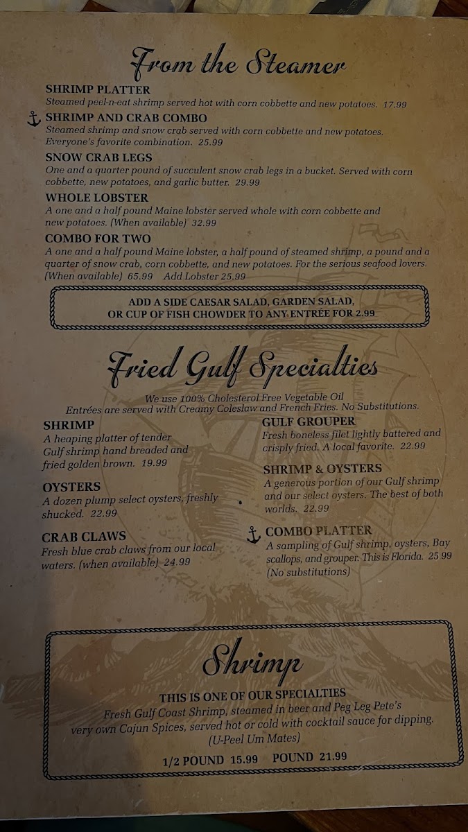 Peg Leg Pete's Menu - Image 6